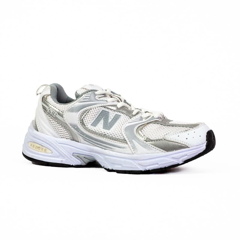 کتونی نیوبالانس 530 سفید نقره ای زنانه 530 new balance کد 67689 — تصویر ۳