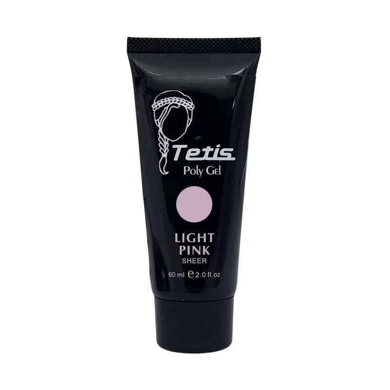 پلی ژل کاشت ناخن تتیس Tetis مدل Sheer | رنگ Light Pink | حجم ۶۰ میل