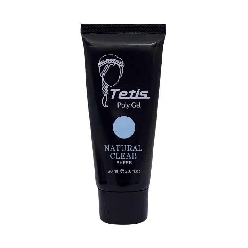 پلی ژل کاشت ناخن تتیس Tetis مدل Sheer | رنگ NATURAL CLEAR | حجم ۶۰ میل