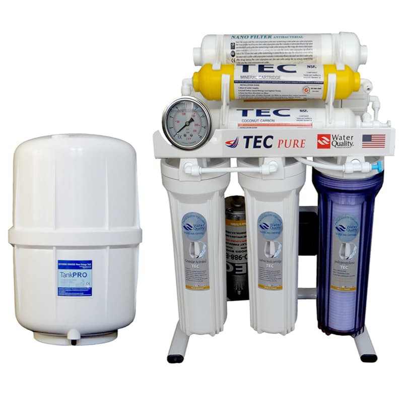 تصفیه آب ۷ مرحله ای تک با روش اسمز معکوس- نانوفیلتراسیون- املاح معدنی مدل RO-T4412
