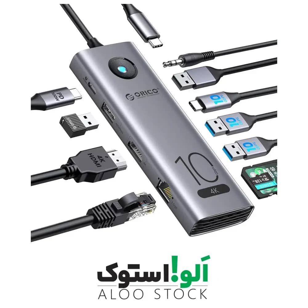 هاب تایپ سی 11 پورت اوریکو Orico CX10-11P 11port Type-C Hub — تصویر ۶