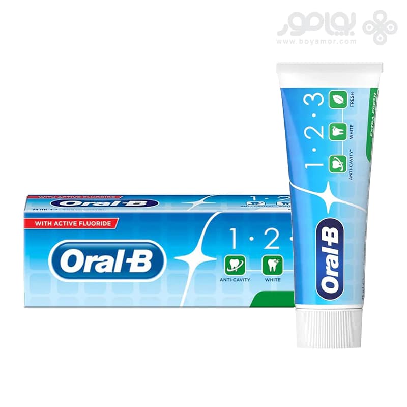 خمیر دندان سه کاره اورال بی مدل EXTRA FRESH حجم 75 میل — تصویر ۳