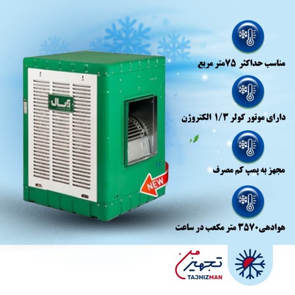 کولر آبی 3900 کم مصرف آبسال مدل ACDC 39
