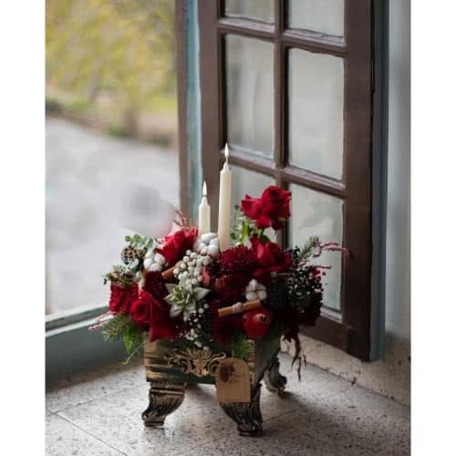 سبد گل شب یلدا برای هدیه به همسر عزیز 5028 — تصویر ۲