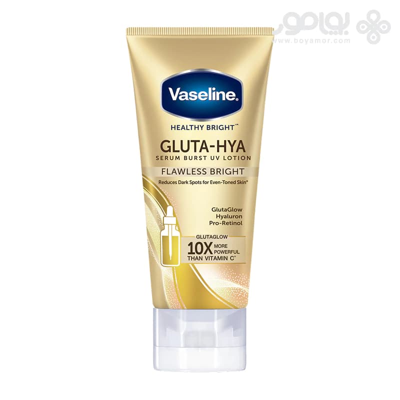 لوسیون بدن روشن کننده وازلین GLUTA-HYA مدل FLAWLESS BRIGHT