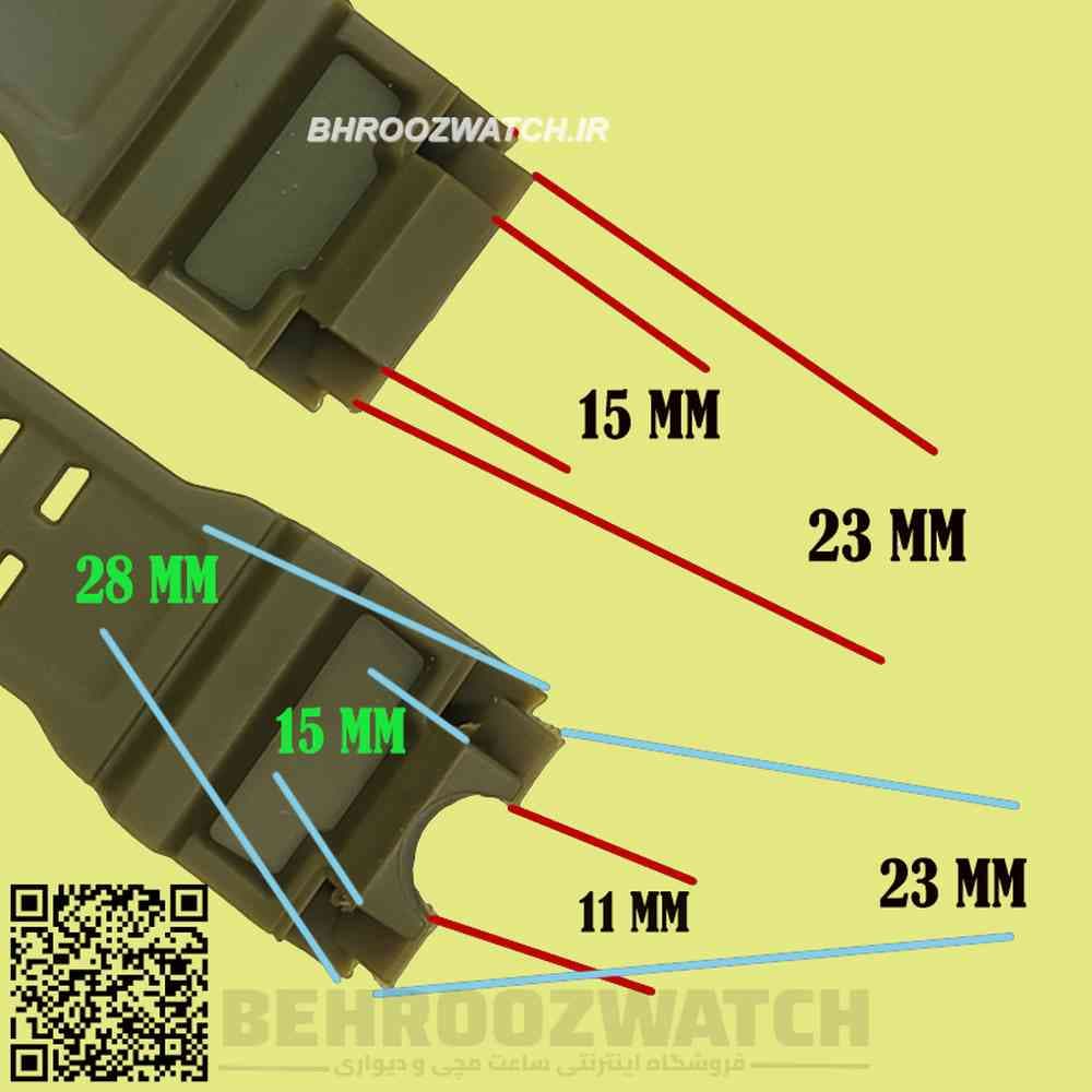 بند جی شاک و ساعت های دیجیتالی مدل B-G.SHOCK-6-2 قرمز — تصویر ۵