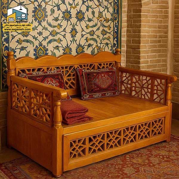 تخت سنتی دونفره 120*60 مدل CSP58