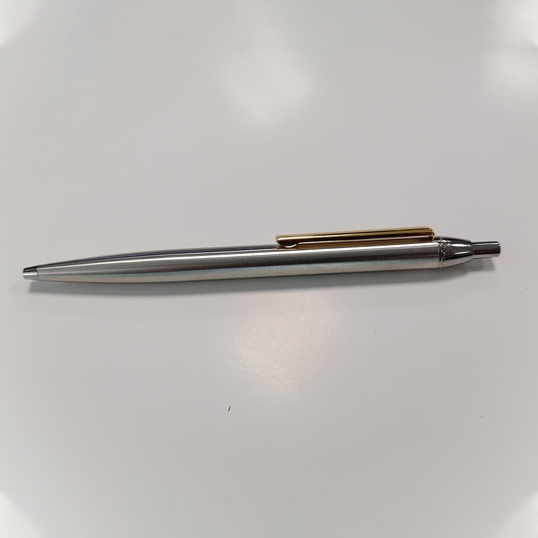 خودکار اینکسکروم تمام استیل گیره طلا – Inoxcrom ballpoint pen — تصویر ۳
