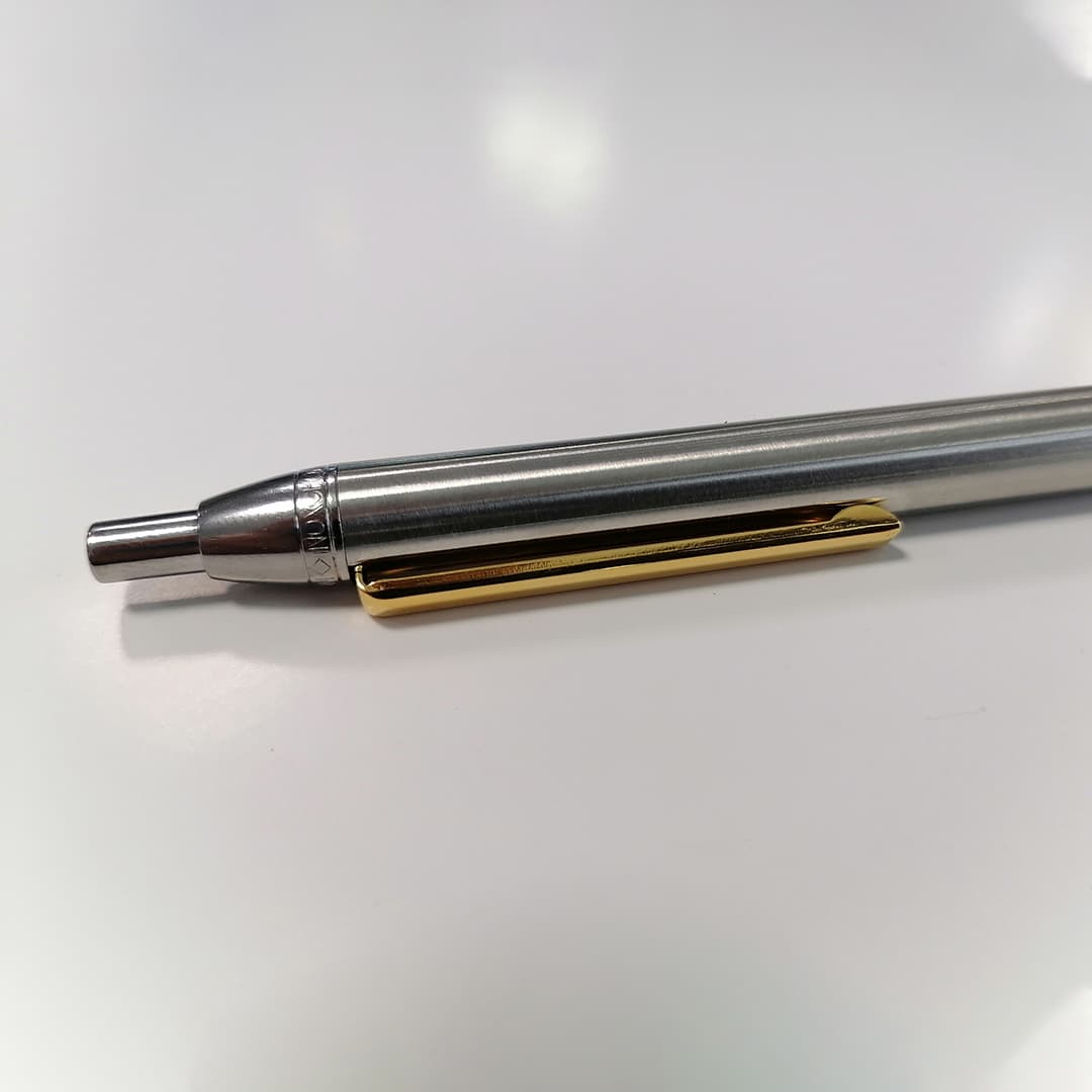 خودکار اینکسکروم تمام استیل گیره طلا – Inoxcrom ballpoint pen — تصویر ۲
