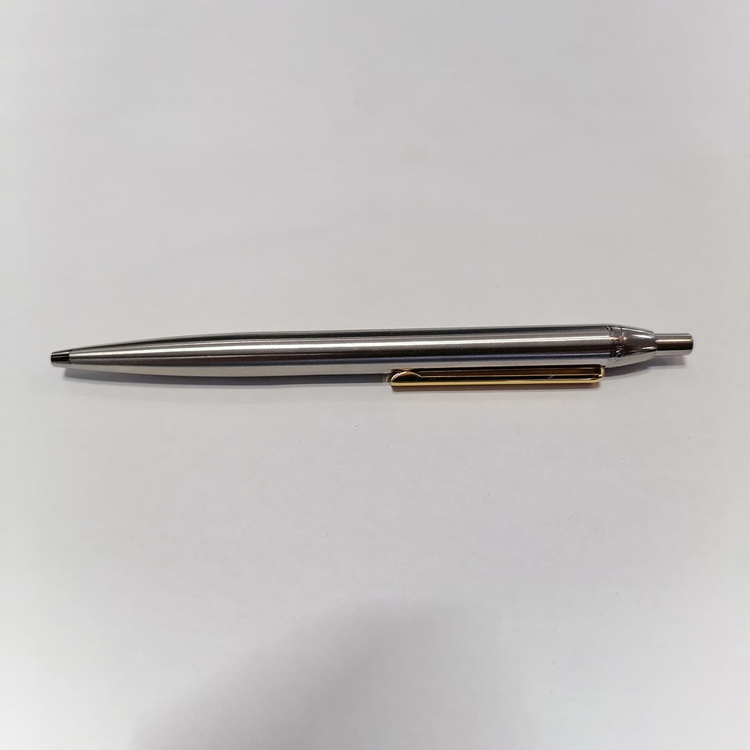 خودکار اینکسکروم تمام استیل گیره طلا – Inoxcrom ballpoint pen — تصویر ۴
