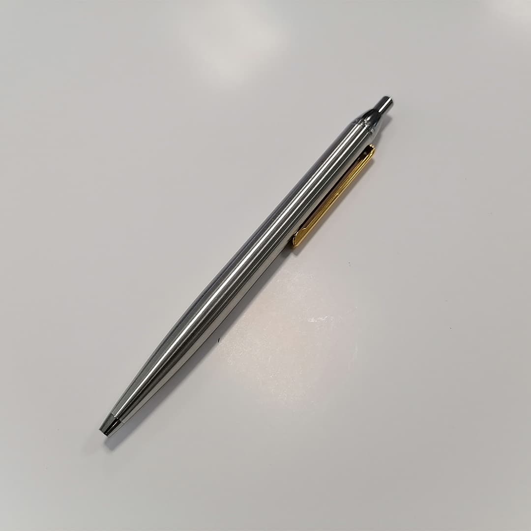 خودکار اینکسکروم تمام استیل گیره طلا – Inoxcrom ballpoint pen