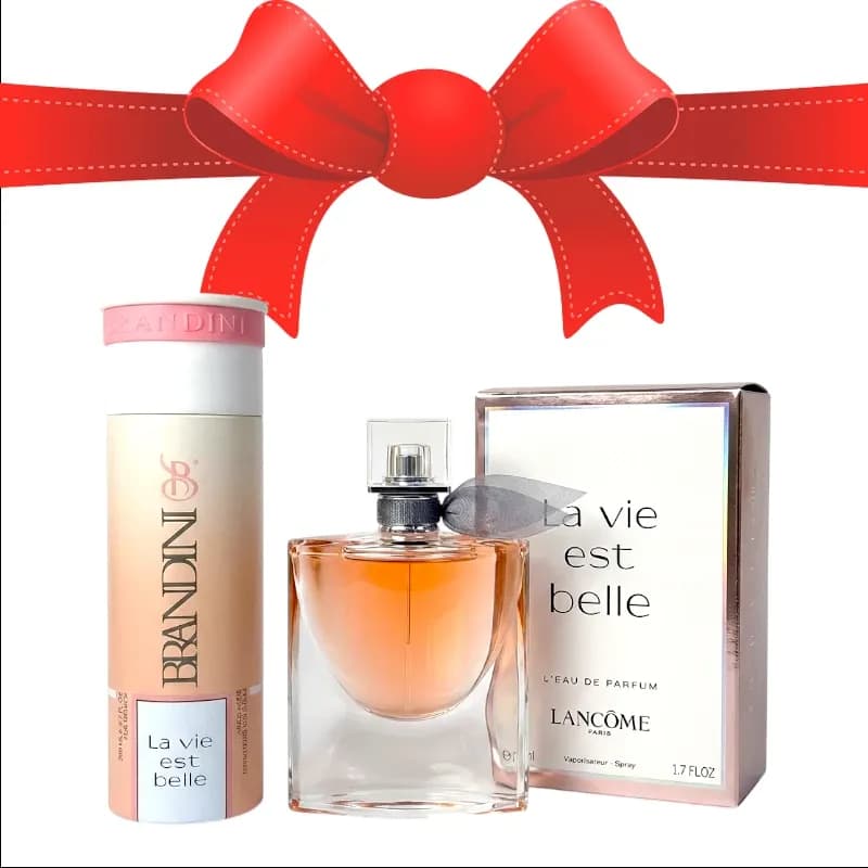 ست هدیه لوکس عطر اورجینال Lancôme La vie est belle و اسپری برندینی | رایحه گرم، شیرین و ماندگار