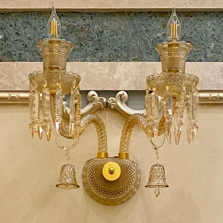 لوستر دیواری باکارات طلایی کریستال