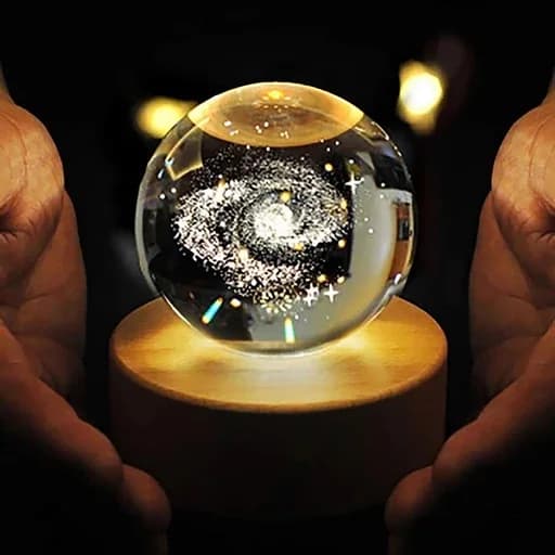 چراغ خواب مدل گوی کریستالی طرح راه شیری 3D