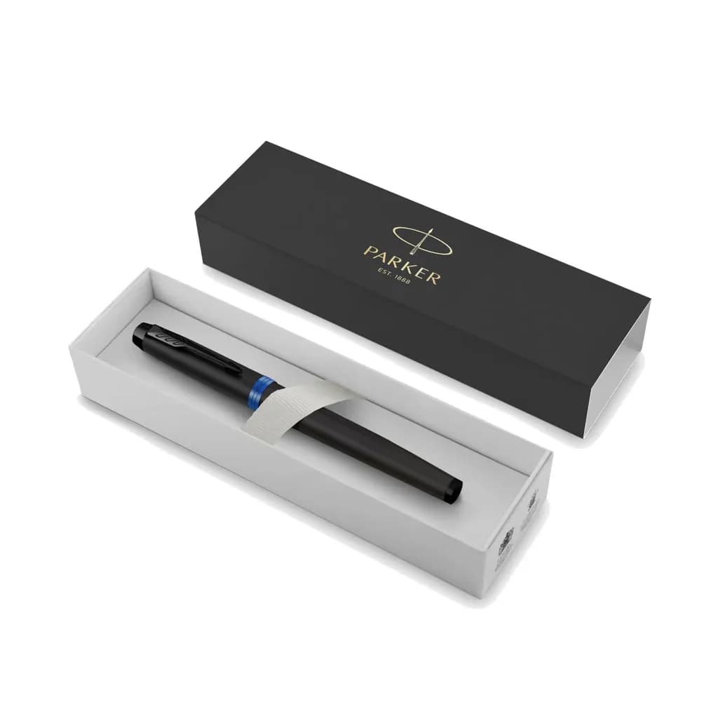 خودنویس پارکر IM مشکی مات حلقه آبی | Parker IM Marine Blue Vibrant Rings Fountain Pen