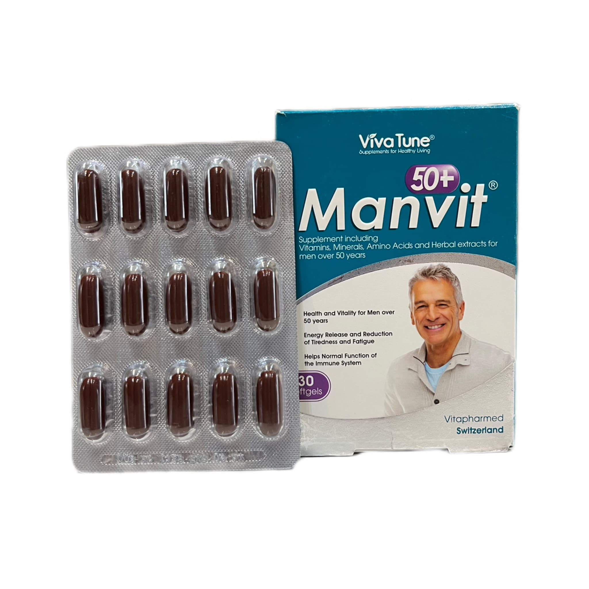 کپسول نرم ژلاتینی من ویت 50 سال به بالا ویواتیون بسته 30 عددی