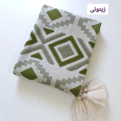 شال مبل مدل پانچدوزی ریز بافت سایز 130 در 210 سانتیمتر — تصویر ۵