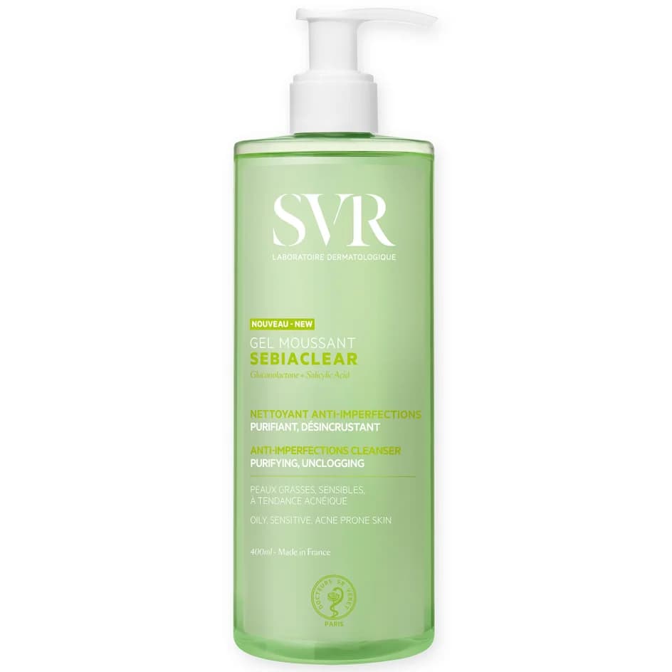 ژل شستشوی پوست چرب/مستعد آکنه و حساس سبیاکلیر اس وی آر Svr حجم 400ml