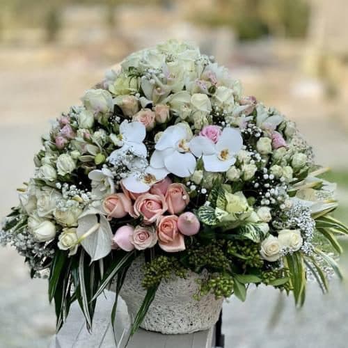 سبد گل گل عروس و ژیپسوفیلا برای روز زن 4779 — تصویر ۲