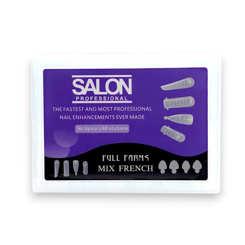 قالب کاشت ناخن سالن Salon (بنفش) | میکس، 96عددی | 48عدد اسمایل پیپیر