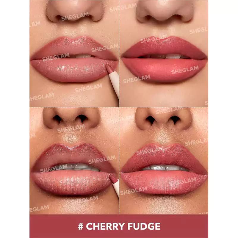رژ لب و خط لب دو طرفه مات شیگلم رنگ CHERRY FUDGE — تصویر ۲
