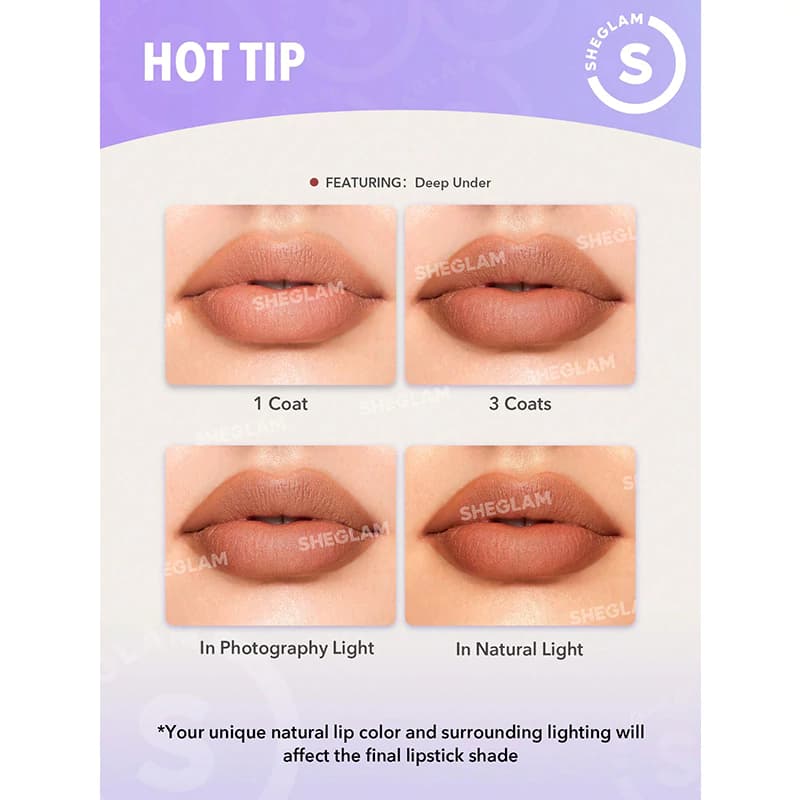 رژ لب جامد شیگلم مدل STARLIGHT VELVET رنگ BOLD BERRY — تصویر ۷