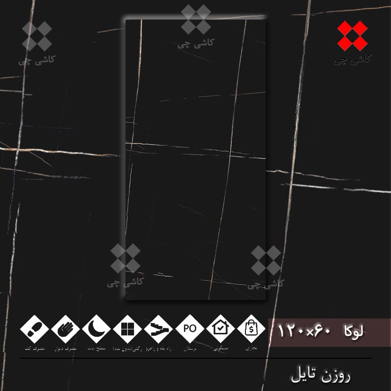 لوکا مشکی 60×120 مات شوگر افکت پرسلان درجه 1 — تصویر ۳