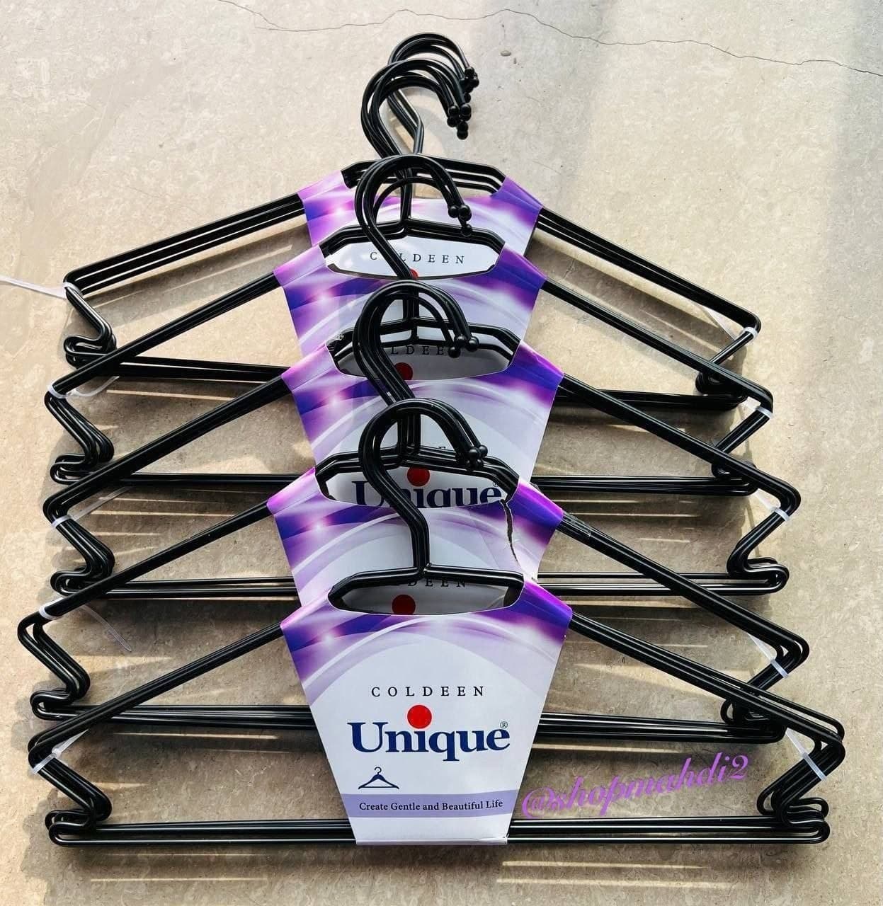 جاکتی ، آویز لباس، چوب لباسی، مشکی و سیلور یونیک ۶ عددی – مشکی