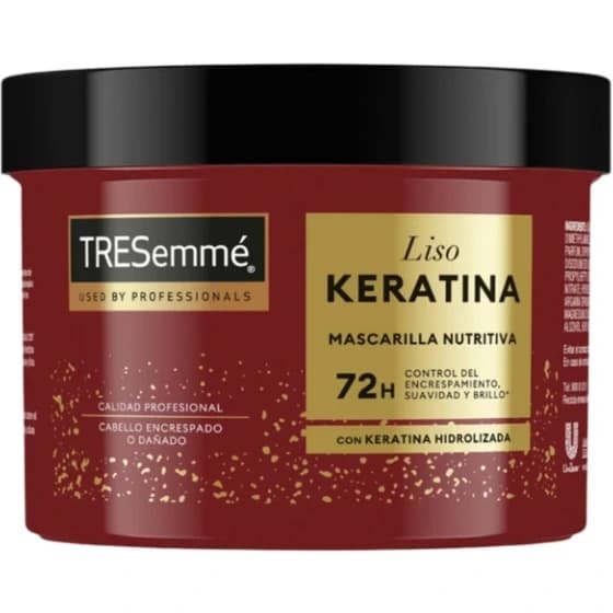 ماسک مو کراتینه و ضدوز ترزمه حجم 440 میل، ترمیم کننده Tresemme مدل Liso Keratina