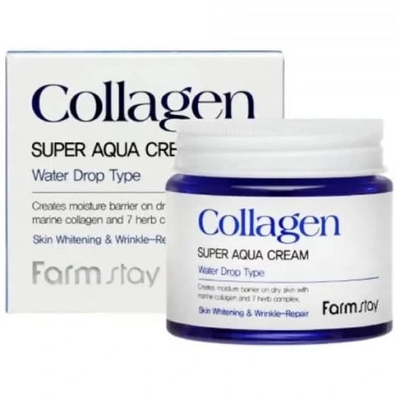 کرم کلاژن سوپر آکوا فارم استی حجم 80 میل | Farmstay Collagen Super Aqua Cream ن