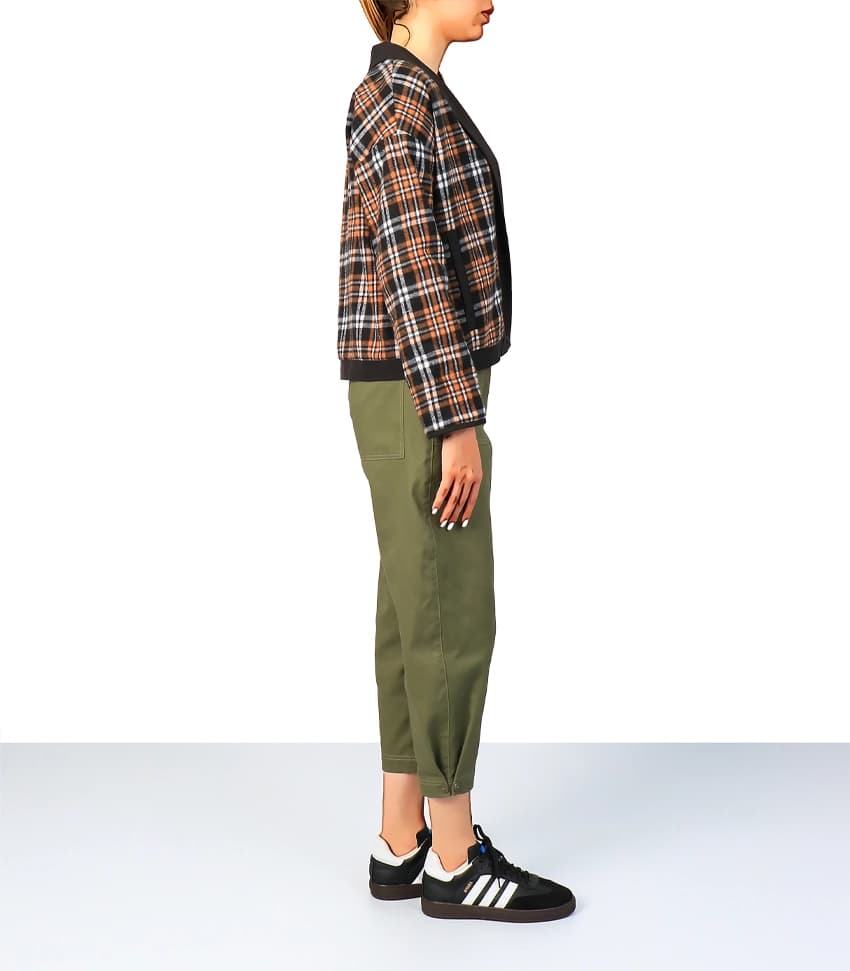 کت یقه آرشال ترکیبی چهارخانه — تصویر ۴