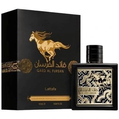 عطر ادکلن لطافه مدل قائد الفرسان رایحه شیرین و خنک 90 میل | Lattafa QAED AL FURSAN