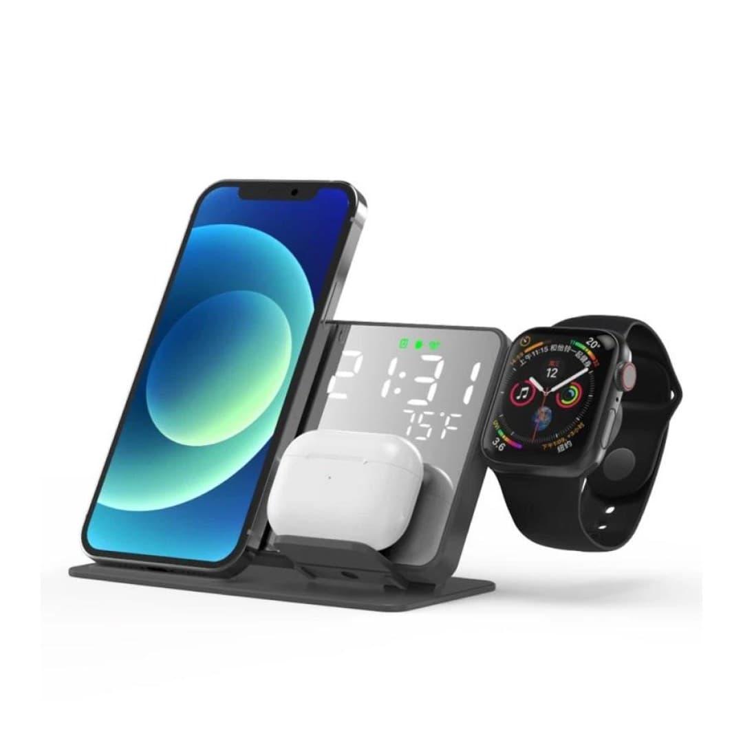 ساعت زنگ دار و شارژ بی سیم مدل Digital Charging Stand 1206