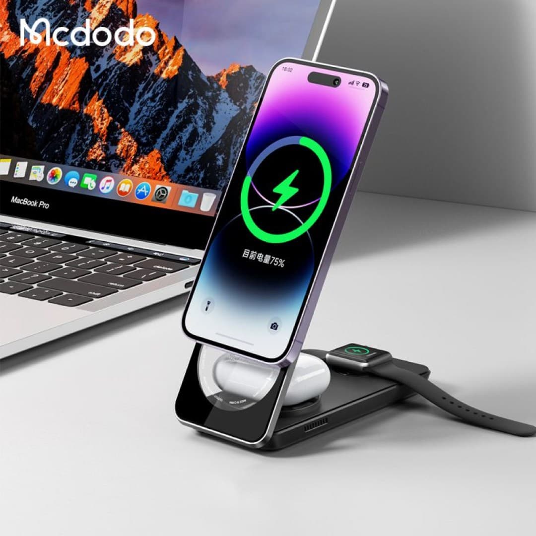 شارژر وایرلس و استند 3 کاره مک دودو Mcdodo CH-1150 — تصویر ۴