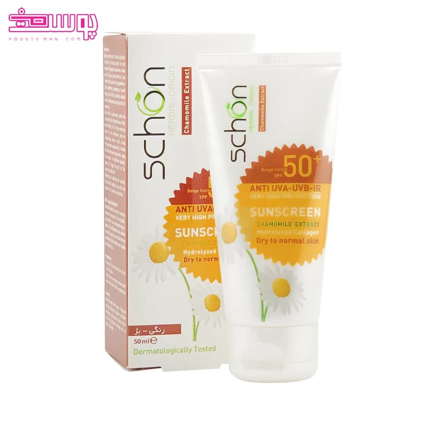 کرم ضد آفتاب رنگی پوست خشک شون SPF50 حجم 50ml