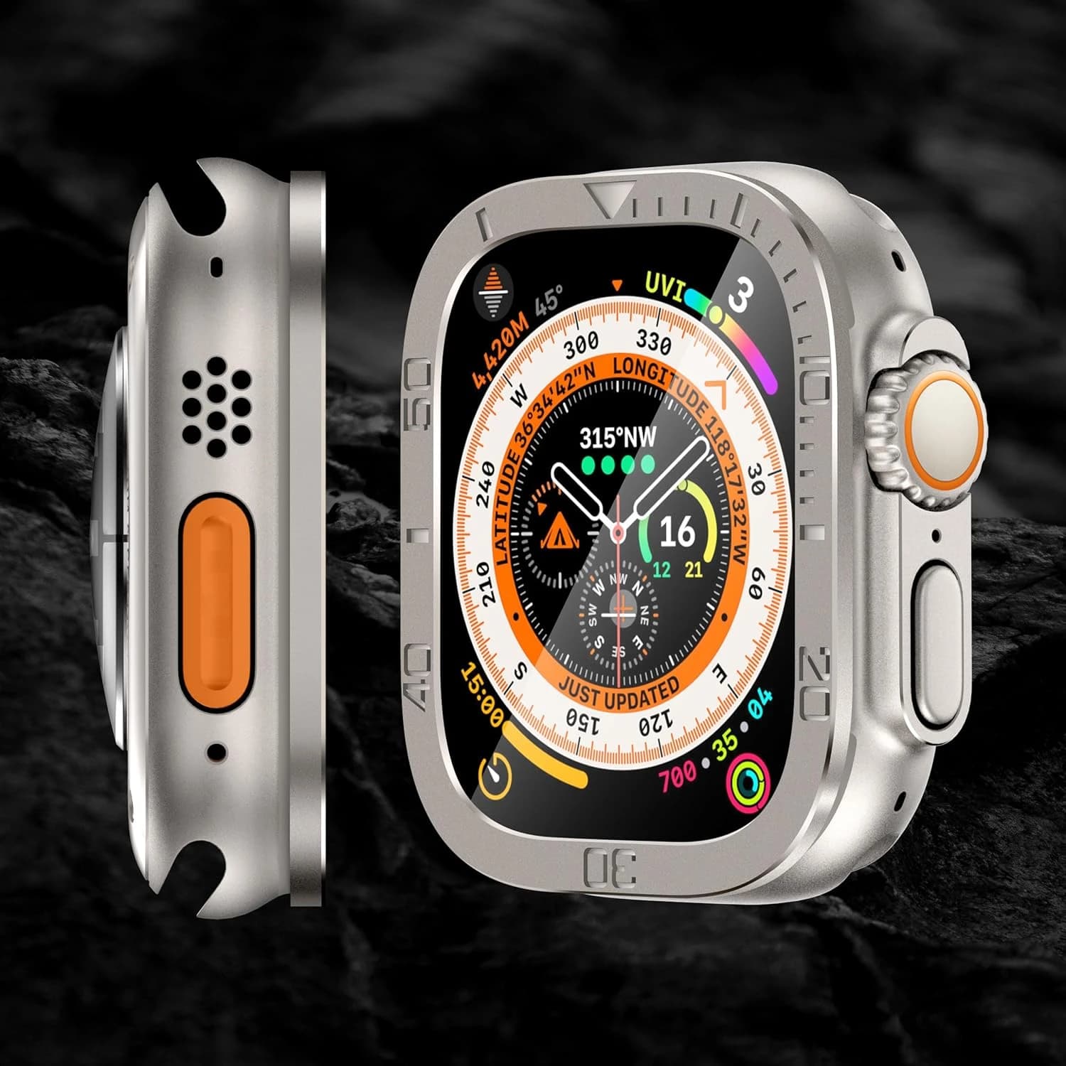 محافظ صفحه نمایش اپل واچ اولترا Apple Watch Ultra (49mm) Screen Protector Metal Guard — تصویر ۴