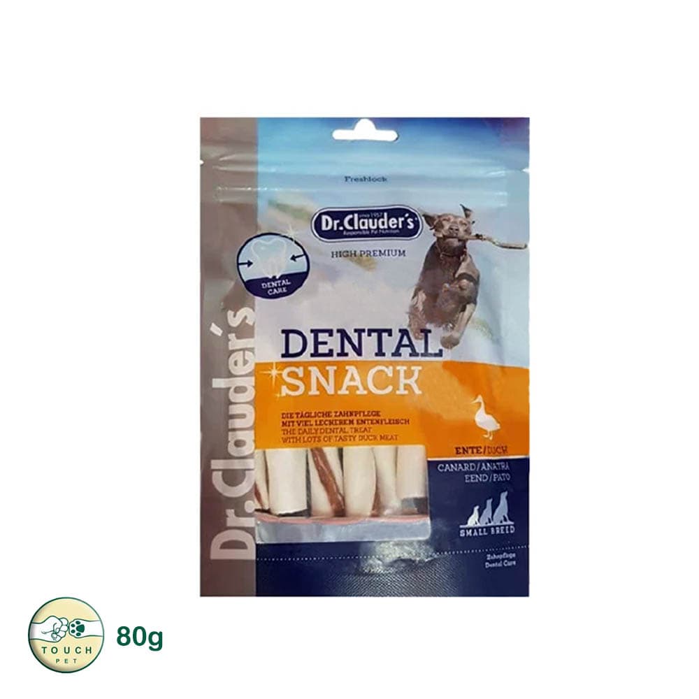 تشویقی دنتال سگ نژاد کوچک دکتر کلادرز روهاید Dr.Clauder´s Dental Snack طعم اردک وزن 80 گرم