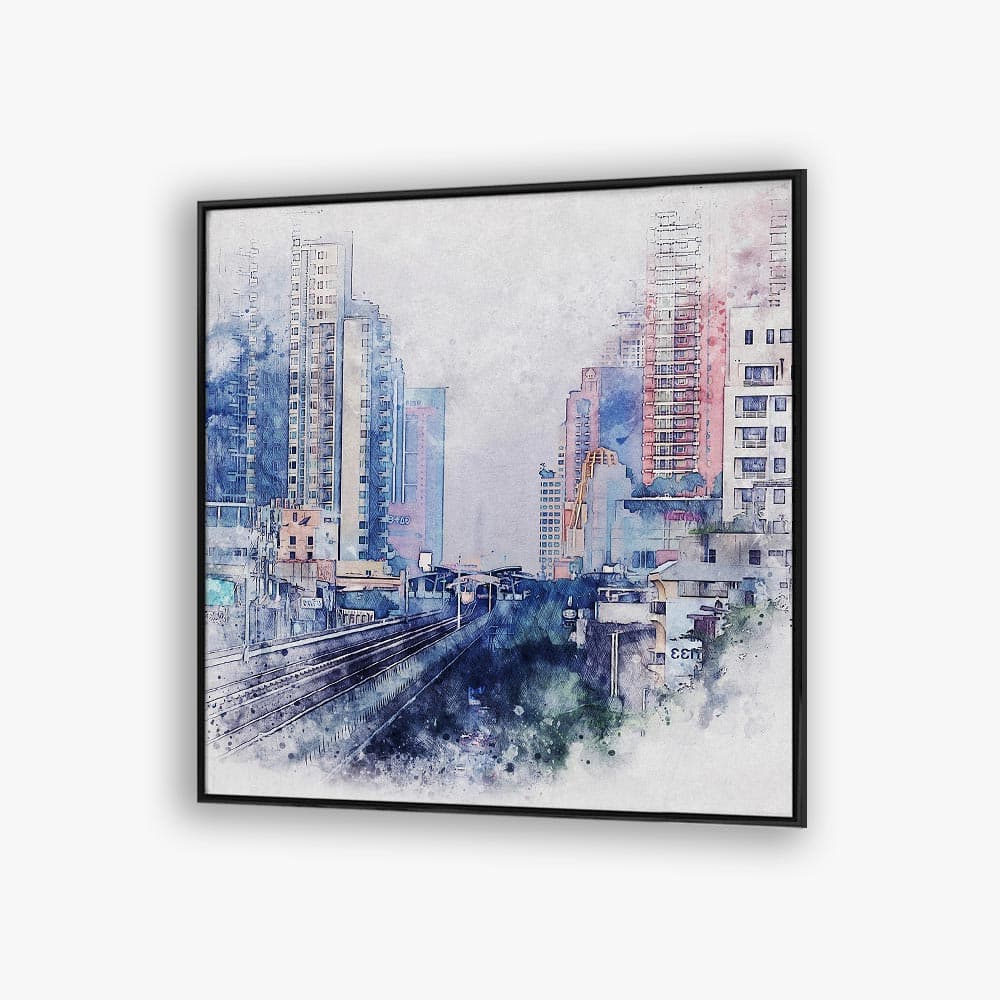 تابلو نقاشی شهر آبرنگی F10278000