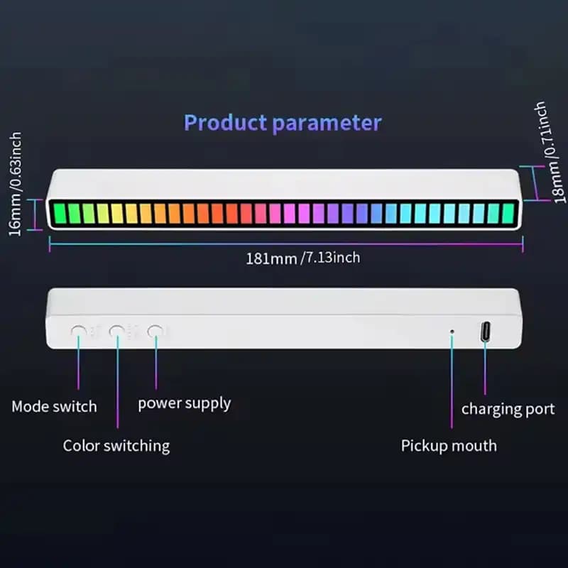 رقص نور اکولایزر حساس به صدا مدل RGB LED کد1854 — تصویر ۵