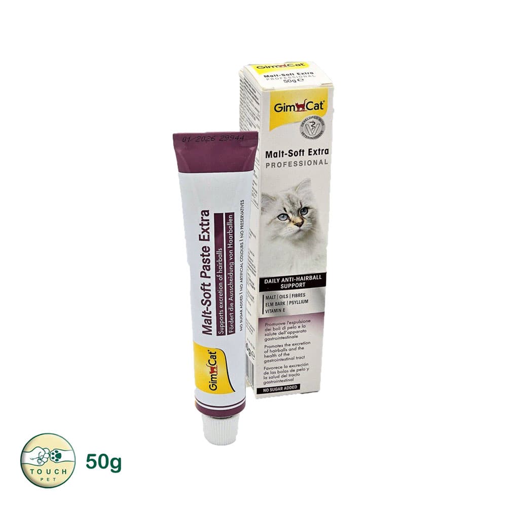 مالت جیم کت سافت اکسترا گربه extra soft gimcat malt paste با فیبر بالا وزن 50 گرم