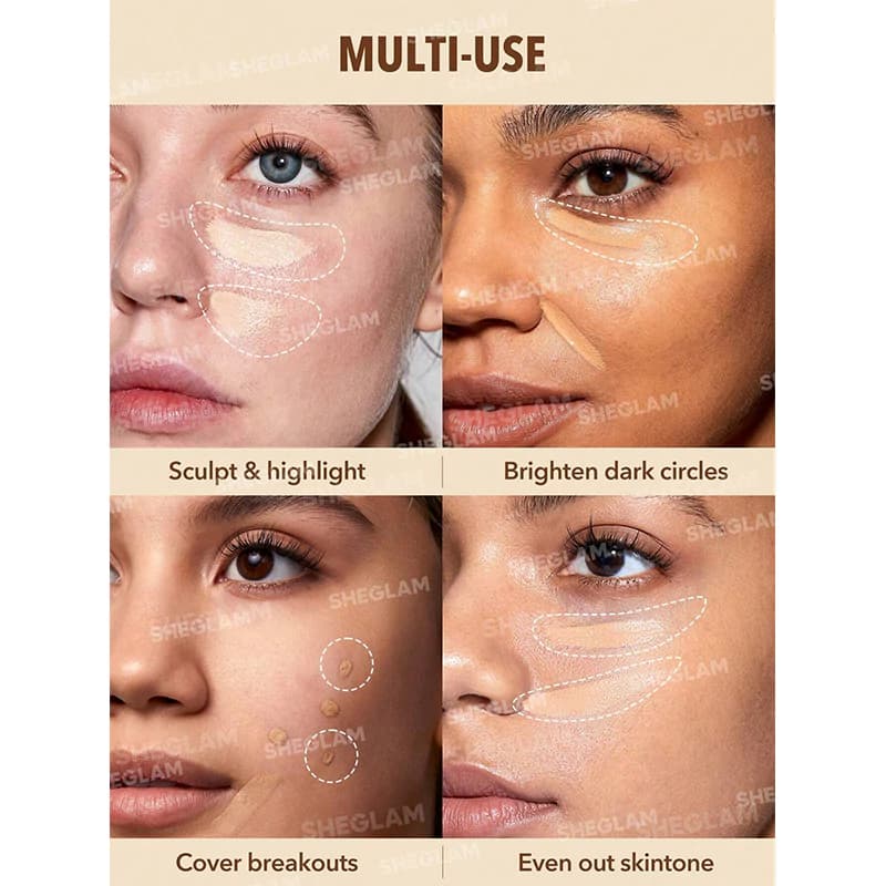 کانسیلر فول کاور شیگلم مدل PERFECT SKIN رنگ ACORN — تصویر ۵