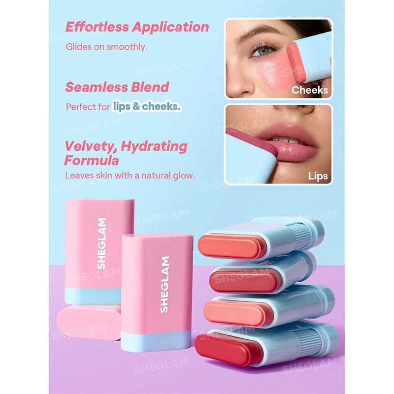 رژگونه استیکی شیگلم مدل GLASS GLOW رنگ PINK LEMONADE وزن 15 گرم — تصویر ۶