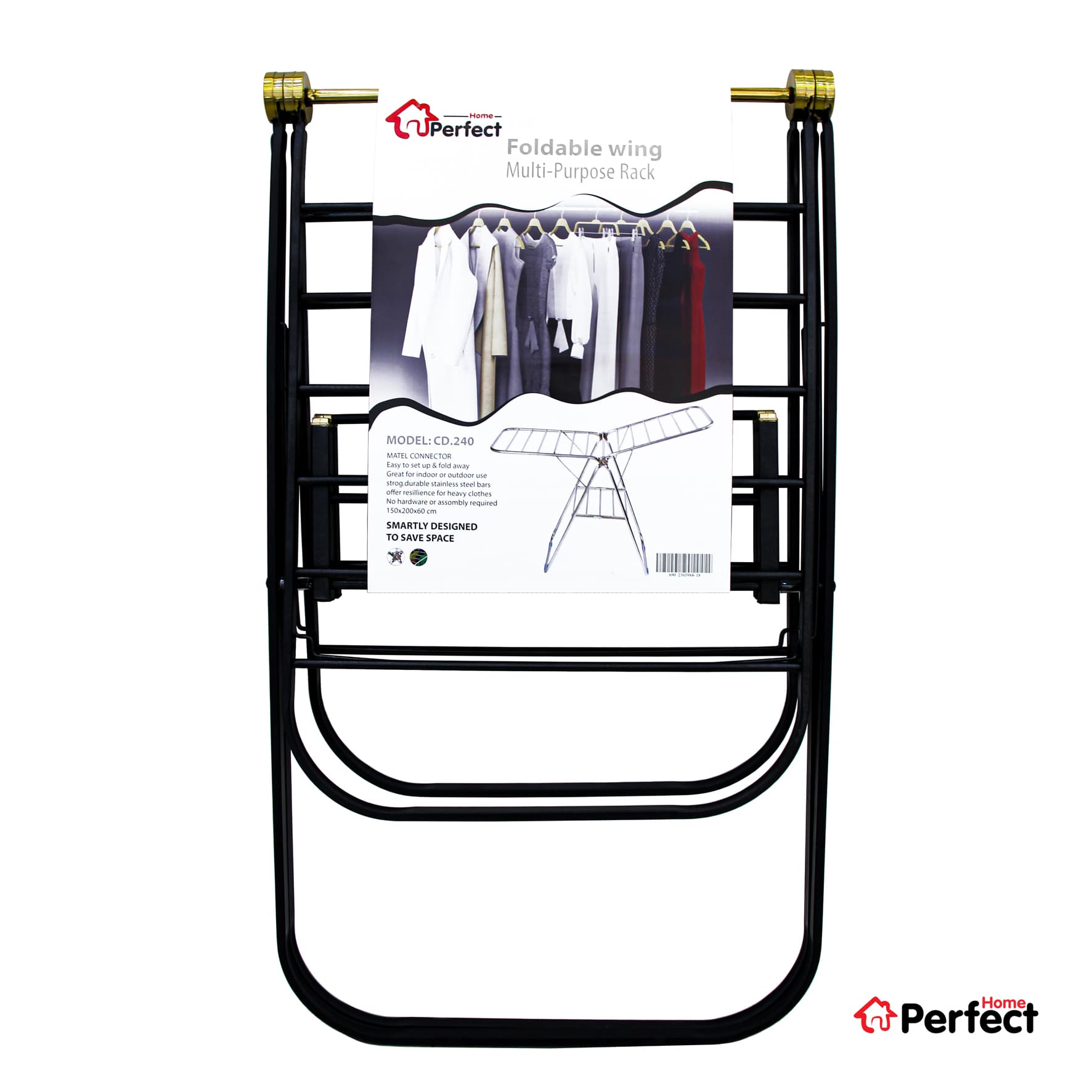 بندرخت استاتیک Perfect home رنگ مشکی — تصویر ۲