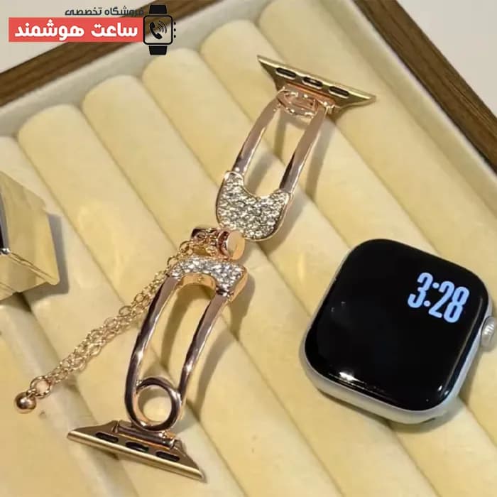 بند اپل واچ دیاموند طرح سنجاق کد 20884 — تصویر ۵