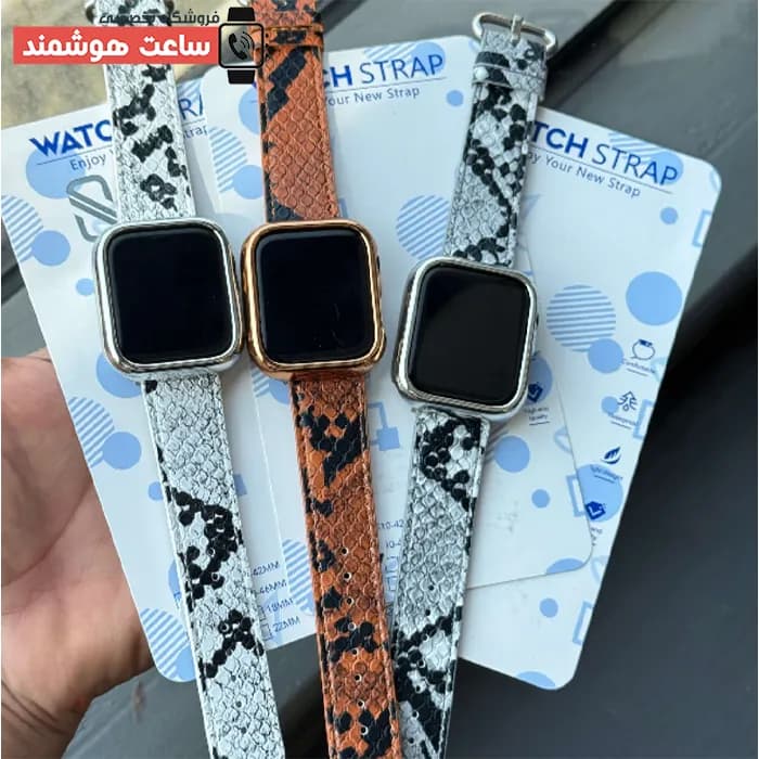 بند اپل واچ چرم طرح پوست مار کد 20875 — تصویر ۳
