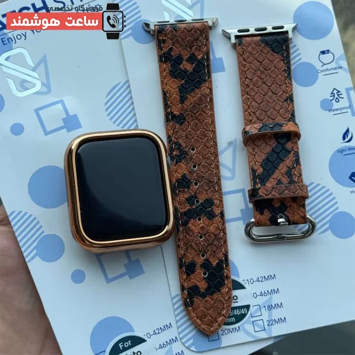 بند اپل واچ چرم طرح پوست مار کد 20875 — تصویر ۶