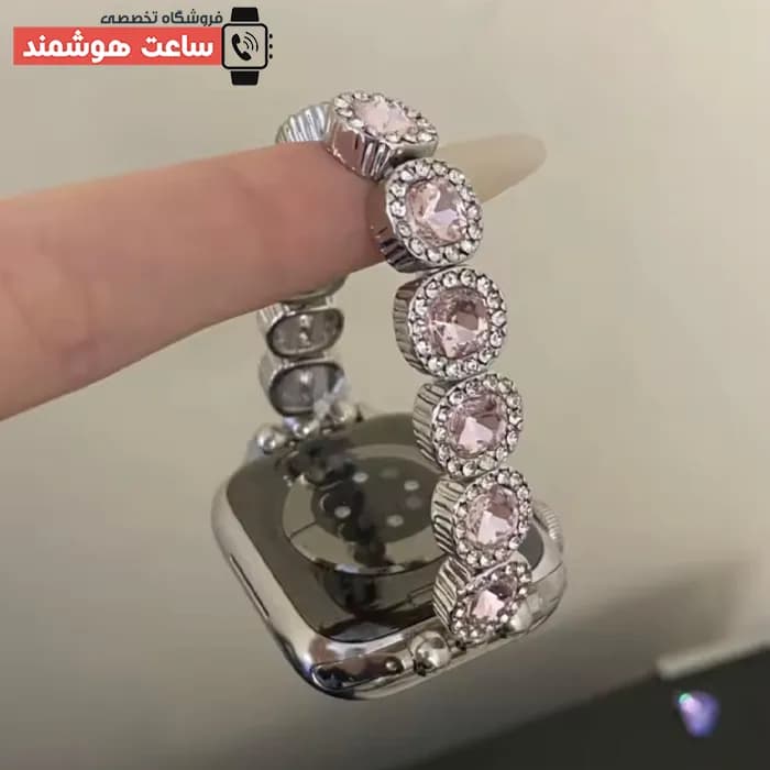 بند اپل واچ فول دیاموند کرون کد 20883 — تصویر ۵