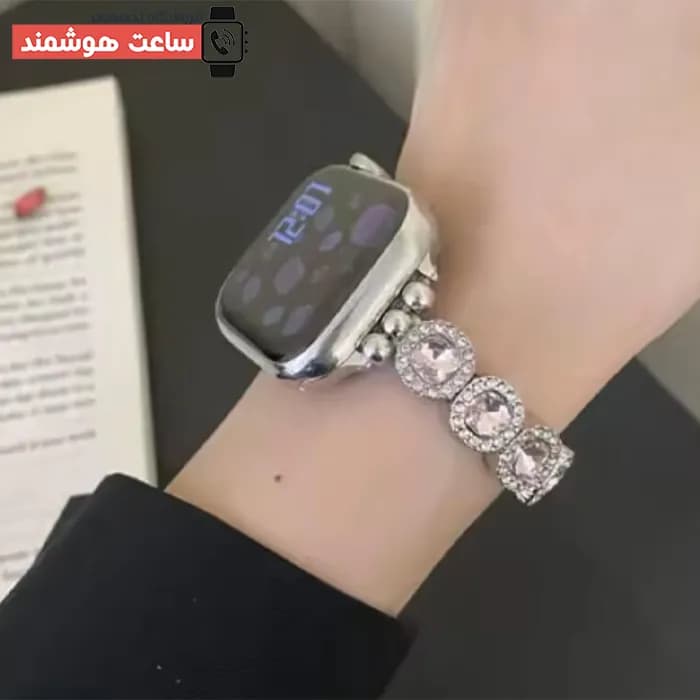 بند اپل واچ فول دیاموند کرون کد 20883 — تصویر ۶