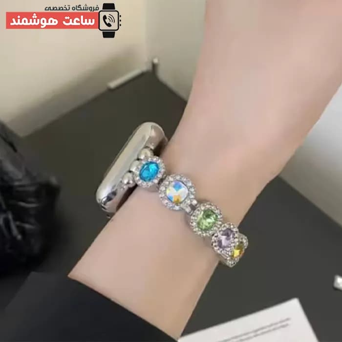 بند اپل واچ فول دیاموند کرون کد 20883 — تصویر ۸