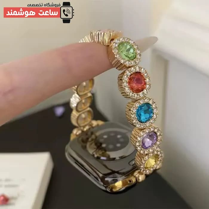 بند اپل واچ فول دیاموند کرون کد 20883 — تصویر ۳